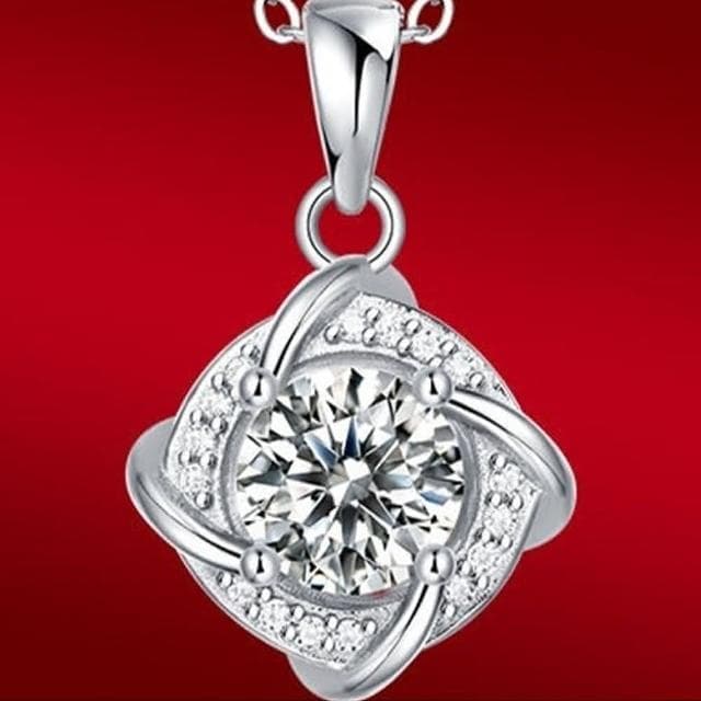 【KT DADA】女生項鍊 新娘飾品 情人節禮物 生日禮物 1克拉項鍊 歐美項鍊 正生純銀項鍊 抗過敏項鍊 925純銀