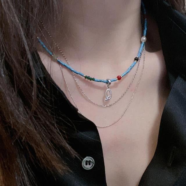 【KT DADA】法式項鍊 復古項鍊 細項鍊 鎖骨項鍊 韓國項鍊 生日禮物女生 飾品項鍊 串珠項鍊 珍珠項鍊 瑪瑙手鍊 寶石項鍊