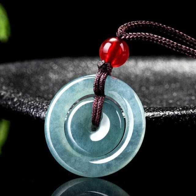 【MoonDy】項鍊 玉項鍊 翡翠項鍊 藍水翡翠 玉石吊墜 翡翠掛件 玉佩 玉墜 子母扣 翡翠平安扣 玉器 保平安 送長輩 禮物