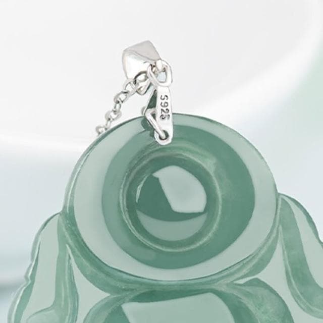 【MoonDy】項鍊 純銀項鍊 翡翠項鍊 佛牌項鍊 冰種玉石 玉器 玉項鍊 緬甸翡翠 彌勒佛吊墜 玉墜 小掛件 保平安 生日禮物
