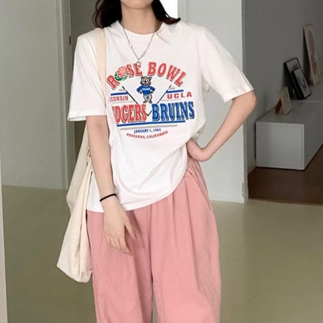 【MoonDy】衣服 上衣 短t 寬鬆 卡通上衣 短袖T恤 女短T 設計感上衣 美式短t 純棉上衣 白色短袖 落肩上衣 生日禮物