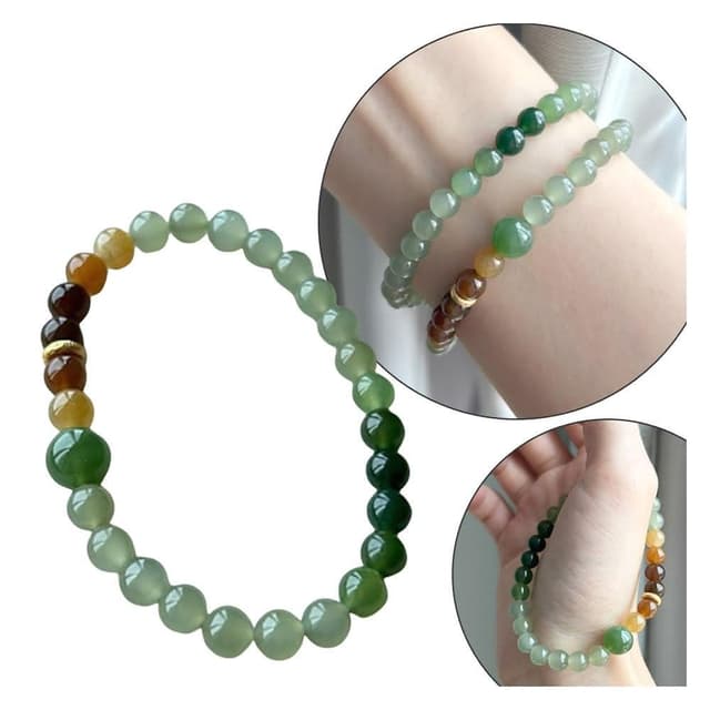 【KT DADA】碧玉手串 玉手鍊 和田玉手串 圓珠手鍊 漸變手鍊 送長輩 送禮 手鍊 手環 手串 驅邪納福 保平安