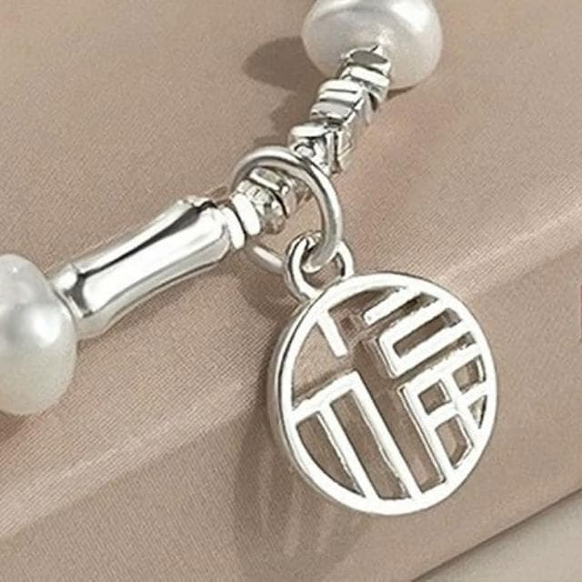 【MoonDy】碎銀子 珍珠手鍊 招財納福 韓國飾品 手鍊 手鍊女 925純銀 通體純銀 飾品 高級感 生日禮物 337