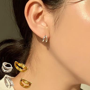 【MoonDy】耳環 小圈耳環 高級感 輕奢 耳飾 925 純銀耳環 耳扣 韓國飾品 簡約ins風 個性耳環 抗敏耳環