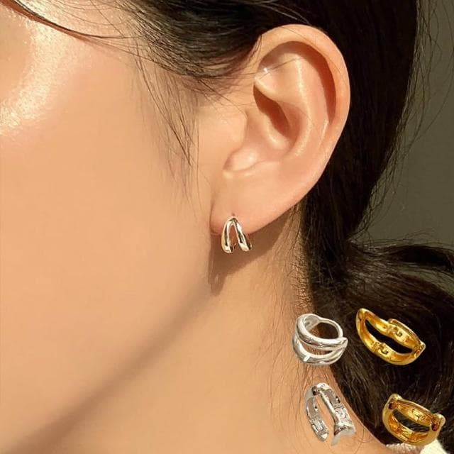 【MoonDy】耳環 小圈耳環 高級感 輕奢 耳飾 925 純銀耳環 耳扣 韓國飾品 簡約ins風 個性耳環 抗敏耳環