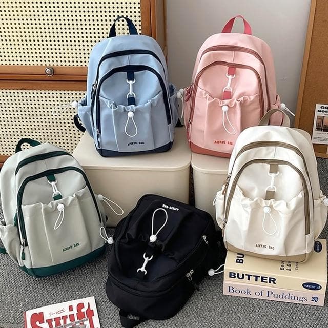 【MoonDy】包包 後背包 小包包 小後背包 兒童後背包 尼龍後背包 束口袋後背包 ins小物 奶茶色包包 可愛包包 生日禮物