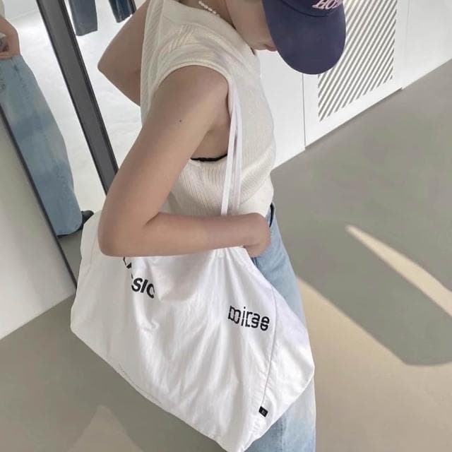 【KT DADA】購物袋 帆布袋 大容量 托特包 a4包 肩背包 黃色帆布包 通勤單肩包 韓國包包 小眾設計 禮物