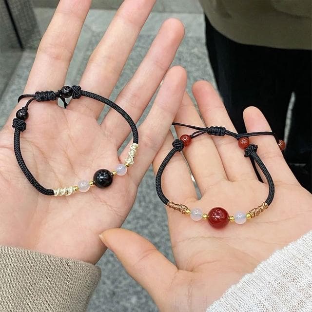 【KT DADA】情侶手鍊 閨蜜手鍊 招財手鍊 水晶手鍊 情人節禮物 手鍊 手環 手鍊串珠 純銀手鍊 925 紅瑪瑙 黑曜石手鍊