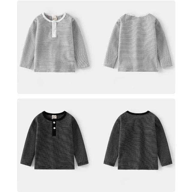 【Arbea】兒童圓領打底衫韓版男孩長袖條紋上衣C794(秋冬款)