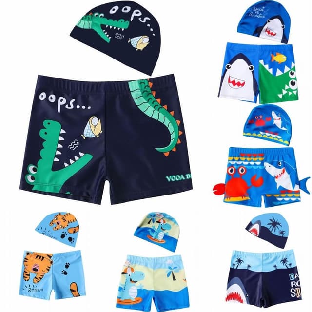 【Arbea】新款兒童泳褲小中大童泳褲泳衣卡通男泳褲套裝 C73