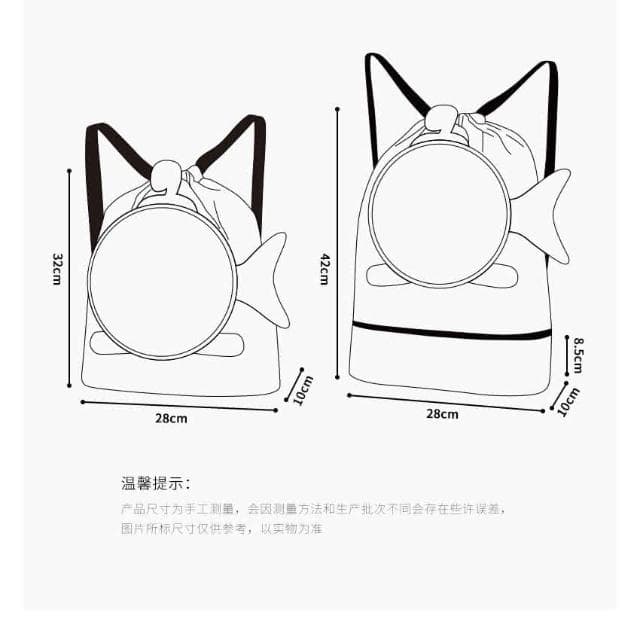 【Arbea】兒童游泳雙肩包可愛卡通衣物收納包加厚牛津布防潑水隔層乾濕分離 B07