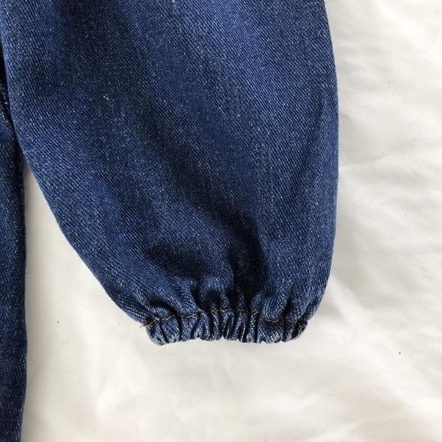 【Arbea】女童牛仔連衣裙春裝新款兒童韓版方領長袖春秋童裙童裝 C114