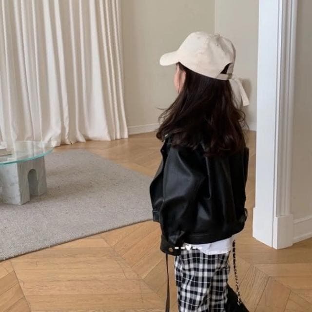 女童皮衣秋裝新款兒童洋氣韓版機車服裙子春秋款夾克上衣 C309