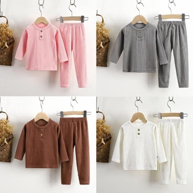 【Arbea】兒童睡衣套裝韓版衣服秋季新款男童德絨女孩男孩條紋家居服童裝 C1010