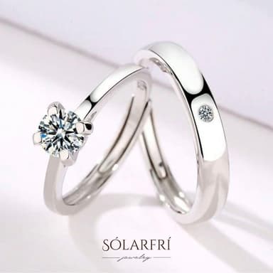 【SOLARFRi】浪漫閃耀對戒指｜可調整戒圍大小附 附品牌禮盒 閨蜜生日情人節女友老婆求婚聖誕禮物