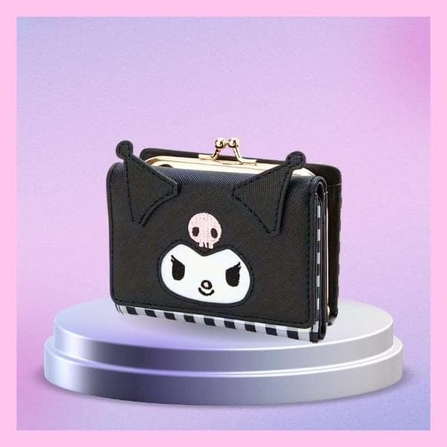【SANRIO 三麗鷗】酷洛米多層短夾HOT錢包皮夾零錢包票卡夾送禮皮包孫女兒生日禮物小孩女友聖誕禮物