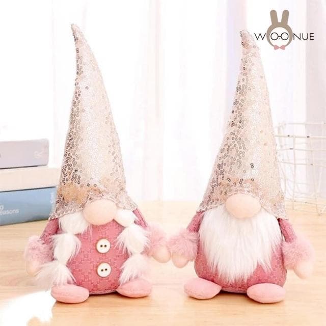 【WOONUE】HOT輕奢時尚擺飾網美粉紅魯道夫小矮人娃娃陳列無臉娃娃喬遷禮物擺拍 聖誕裝飾 聖誕禮物 交換禮物