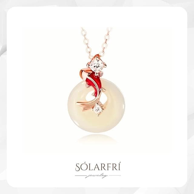 【SOLARFRi】新款設計項鍊｜玉見福鯉女士項鏈可調鍊圍大小 附品牌禮盒包裝(閨蜜女友老婆情人生日交換聖誕禮物)