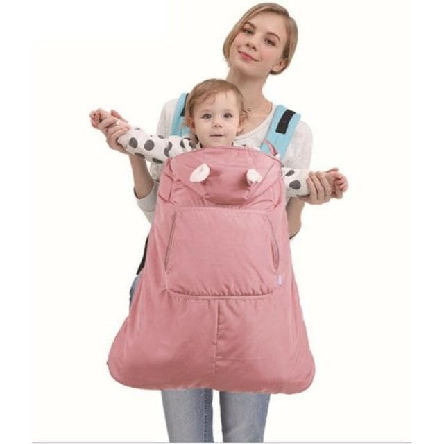 【Q貝比】現貨秋冬季嬰兒披風保暖抱被珊瑚絨外出防風(背巾批風 腰凳批風 保暖 嬰兒批風)
