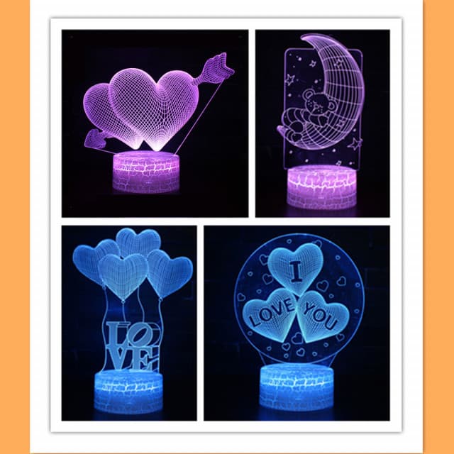 爆裂底座LED USB小夜燈 北歐風3D立體造型燈(聖誕節/交換禮物/生日禮物/情人節禮物)