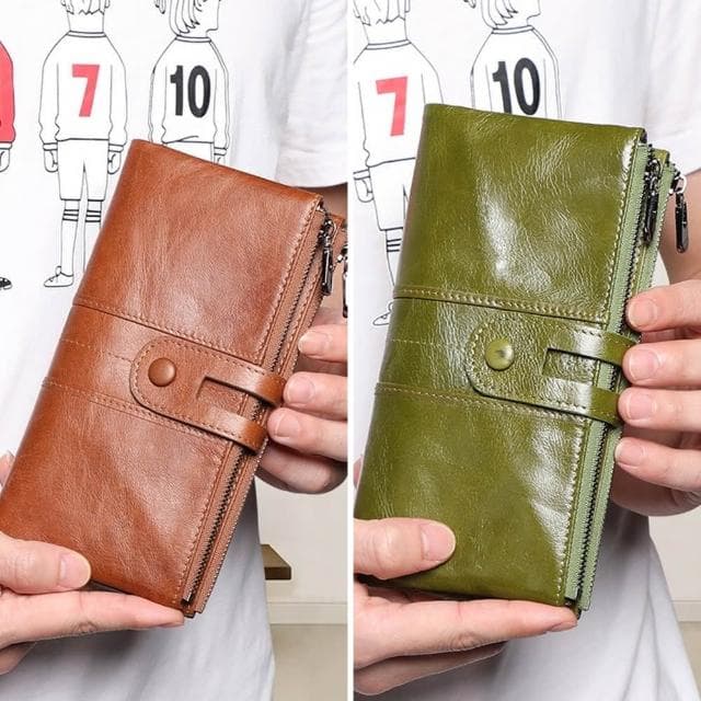 【LEEHER】長夾/牛皮長夾/手機錢包/真皮女士錢包/女皮夾/女用錢包/皮包/牛皮包/拉鍊長夾/黑色長夾