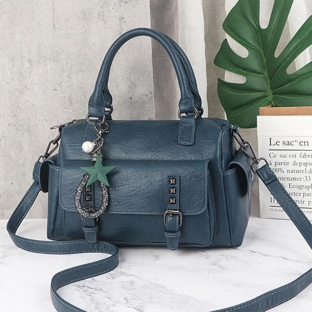 【LEEHER】生日禮物/百搭包/皮革包包/包包女/波士頓包/斜背包/韓國包包/大容量包包/肩背包/收納包/單肩包