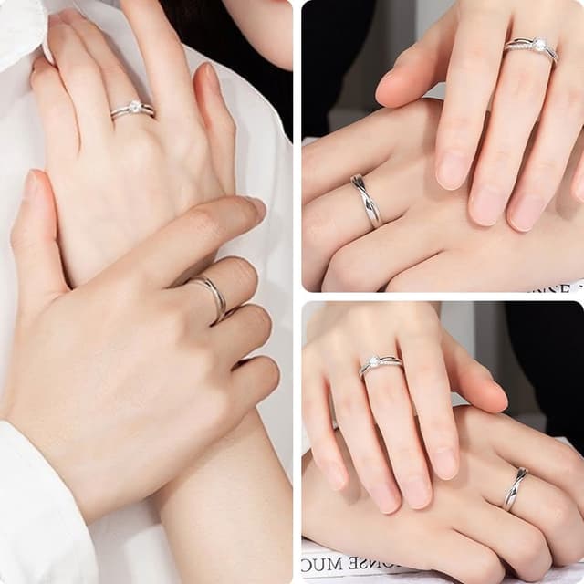 【LEEHER】男生/戒指/生日禮物/情侶戒指/純銀對戒/開口戒指/鋯石戒指/情人節禮物/送男友/送女友禮物