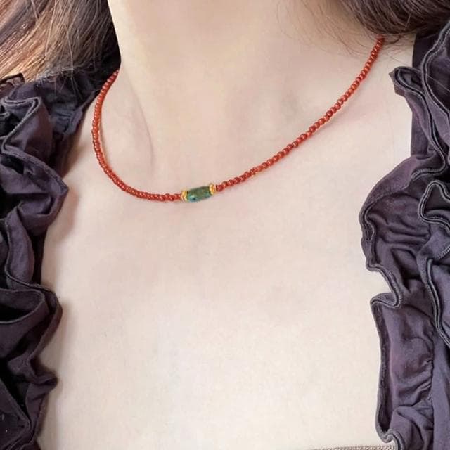 【LEEHER】女生項鍊/串珠項鍊/南紅項鍊/玉項鍊/飾品項鍊/細項鍊/異國風飾品/保平安/招財項鍊/女生禮物