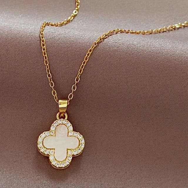 【LEEHER】女生/純銀項鍊/瑪瑙項鍊/四葉草項鍊/幸運草項鍊/金項鍊/閨蜜項鍊/小眾項鍊/生日禮物項鍊