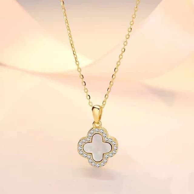 【LEEHER】女生/純銀項鍊/瑪瑙項鍊/四葉草項鍊/幸運草項鍊/金項鍊/閨蜜項鍊/小眾項鍊/生日禮物項鍊