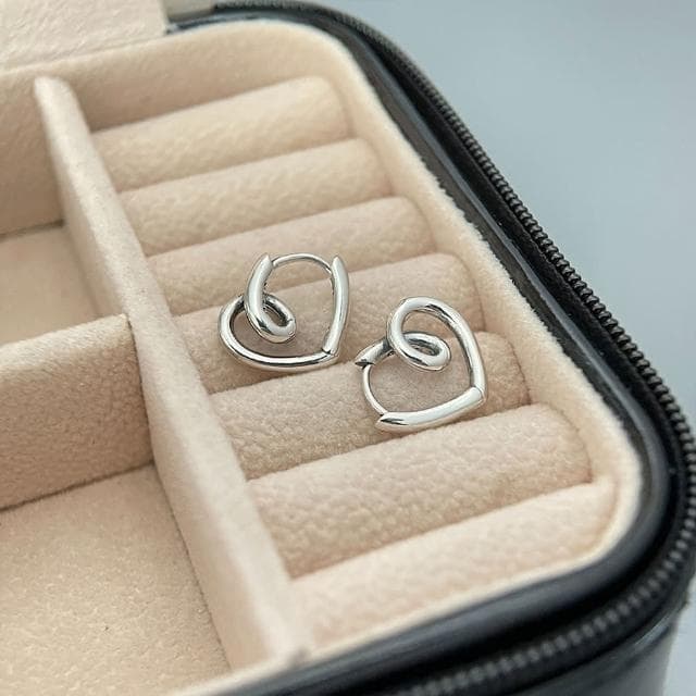 【LEEHER】s925純銀/愛心耳環/小耳環/正韓耳環/可愛耳環/情人節禮物/抗過敏耳環/扣式耳環/ 女生禮物