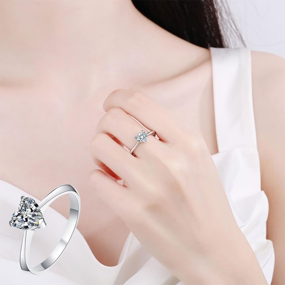 【LEEHER】女生/鋯石戒指/純銀戒指/愛心戒指/高級感/歐美戒指/銀戒/閨蜜戒指/送長輩/送女生/禮物/生日禮物