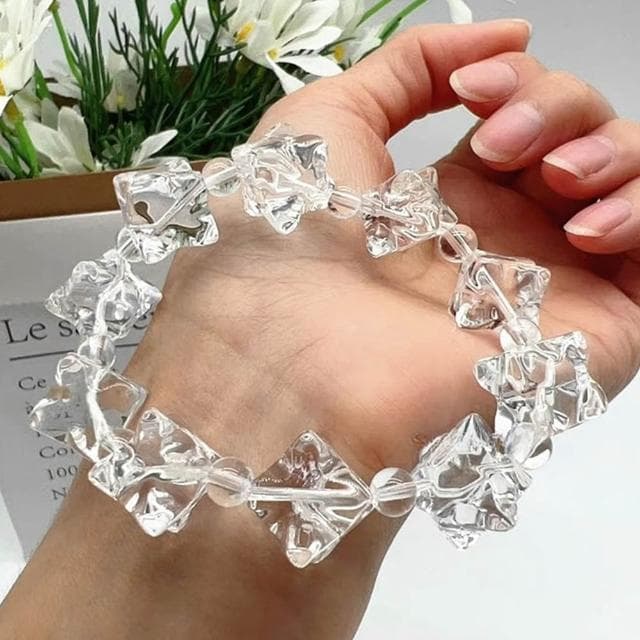 【LEEHER】六芒星/手鏈/飾品/手串/串珠/手鍊女/天然白水晶/梅爾卡巴/手串禮物/手鍊/情侶/手鍊/水晶手鍊/水晶手串/