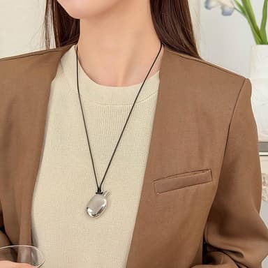 【LEEHER】白金項鍊/飾品/歐美項鍊/小酒壺/項鍊/男女同款/吊墜/情人節禮物/生日禮物/吊飾小圓環/皮繩項鍊/情侶項鍊/