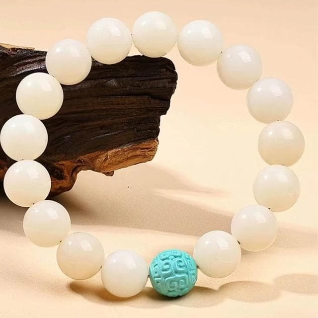 【LEEHER】回紋珠手串/白玉菩提/開運手鍊/招財手鍊/圓珠手串/保平安/招貴人/文玩手鍊/禮物/念珠/手串/佛珠