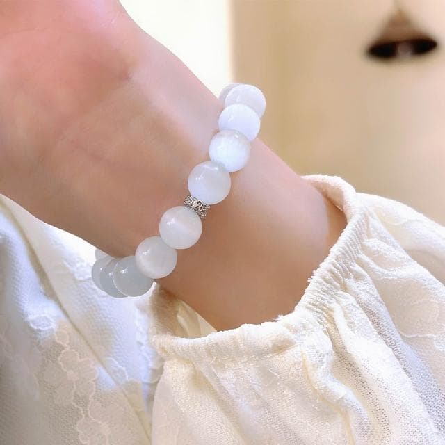 【LEEHER】串珠手鍊/水晶手鍊/猫眼石/水晶串珠/閨蜜手鍊/招財手鍊/開運手鍊/手珠/手鍊/手串/禮物/月光石手鍊