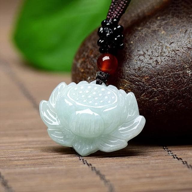 【LEEHER】玉項鍊/翡翠蓮花/天然翡翠/頂級翡翠/緬甸玉/男女通用/冰種玉石/掛件/飾品/項鍊/首飾/吊墜