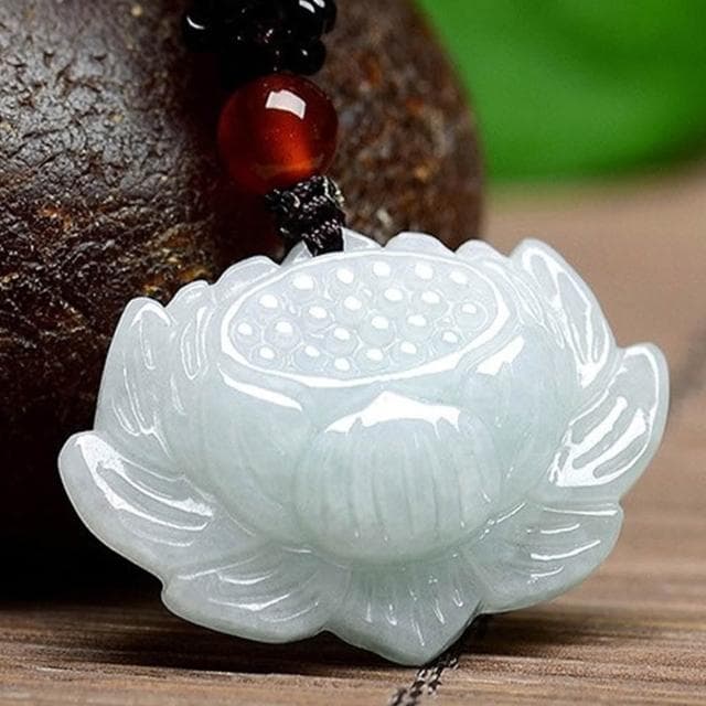 【LEEHER】玉項鍊/翡翠蓮花/天然翡翠/頂級翡翠/緬甸玉/男女通用/冰種玉石/掛件/飾品/項鍊/首飾/吊墜