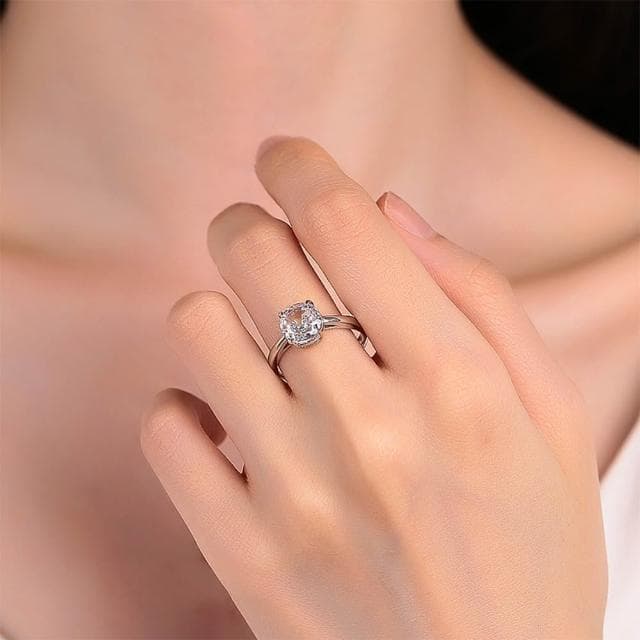 【LEEHER】女生/指環/銀戒/鋯戒/純銀戒指/小戒指/氣質高雅/鋯石戒指/高碳鋯戒指/圓形戒指/純銀飾品/閨蜜戒指/生日禮物