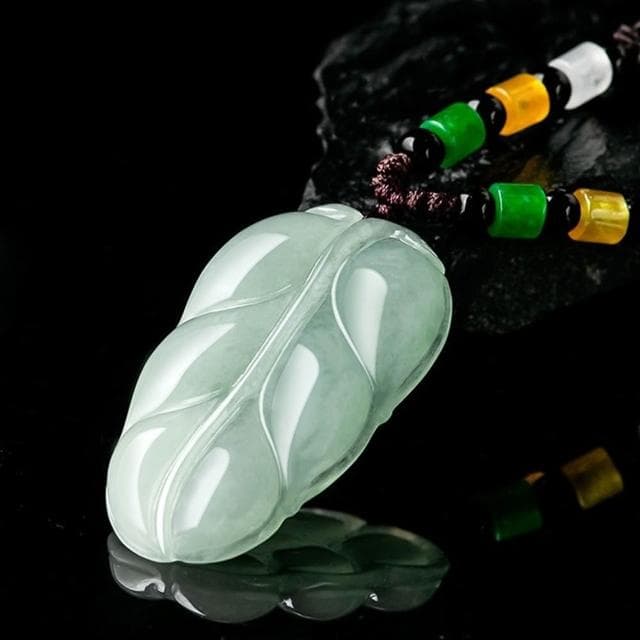 【LEEHER】翡翠項鍊/情侶項鍊/小飾品/項鍊/項鍊女/葉子項鍊/葉子吊墜/翡翠/玉石/玉珮/玉墜/吊墜/招財項鍊/女生禮物