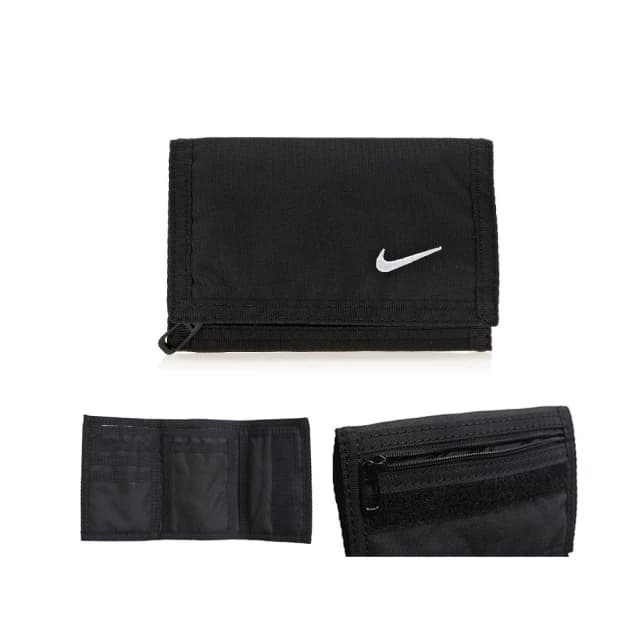 【NIKE 耐吉】錢包 零錢包 卡夾 錢包運動 防水 防潑水 三摺 尼龍  魔鬼氈  AC2353-001
