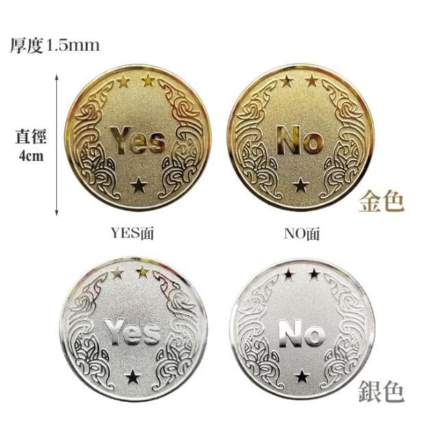 YES NO 決策幣 抉擇幣 決策錢幣 命運幣 幸運幣 紀念幣 交換禮物 桌遊 聚會 派對遊戲 金幣 銀幣