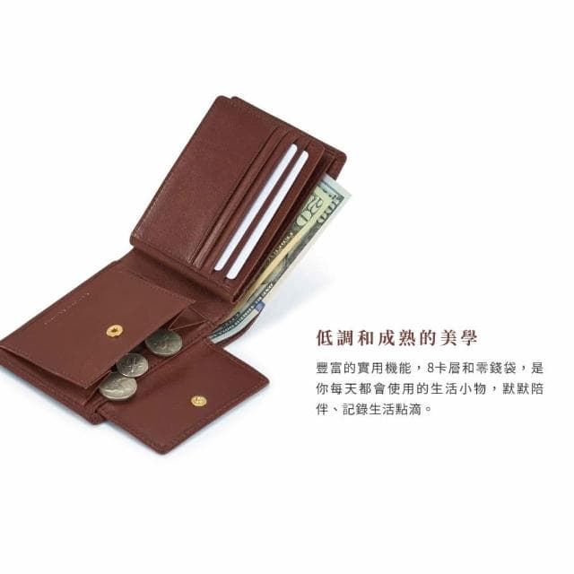 【Crocodile】鱷魚皮件 送禮推薦 零錢包短夾 8卡中翻 Naturale系列-0103-11004植鞣皮夾 禮物推薦