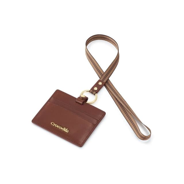 【Crocodile】生日禮物 識別證套 2卡 Naturale系列-0103-11009-咖啡色-鱷魚皮件植鞣皮 新品上市