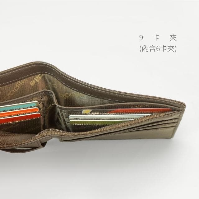 【Crocodile】鱷魚皮件 真皮短夾 錢包推薦 9卡 1窗 拉鍊零錢袋 Wind系列-0103-5905男生錢包 送禮推薦
