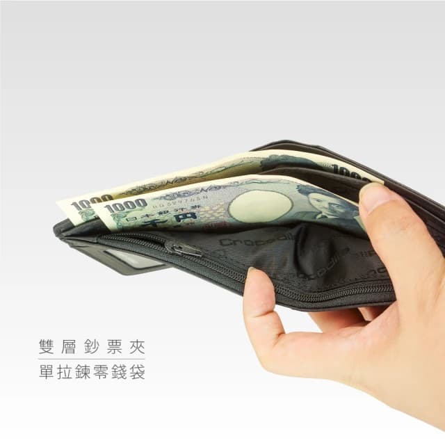 【Crocodile】鱷魚皮件 真皮短夾 錢包推薦 9卡 1窗 拉鍊零錢袋 Wind系列-0103-5905男生錢包 送禮推薦