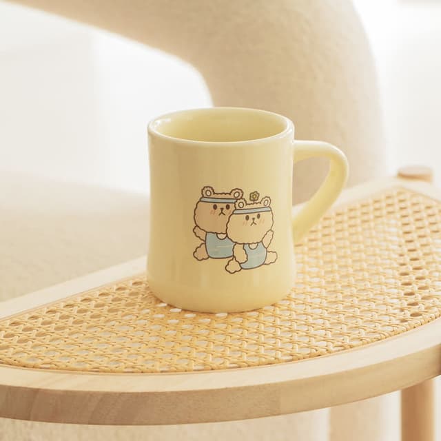 【MYUMYU 沐慕家居】沐慕熊訂製 杯子馬克杯 辦公杯 黃色杯子 馬克杯子 陶瓷馬克杯 陶瓷杯