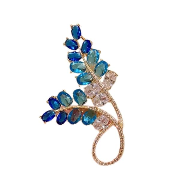 【巴黎精品】現貨+預購 鋯石胸針麥穗別針漸層藍色優雅胸花生日情人節禮物女飾品a1ah51