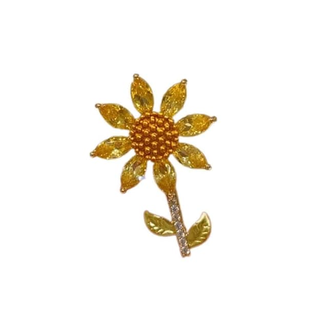 【巴黎精品】現貨+預購 鋯石胸針向日葵別針黃色太陽花可愛胸花生日情人節禮物女飾品a1ah98