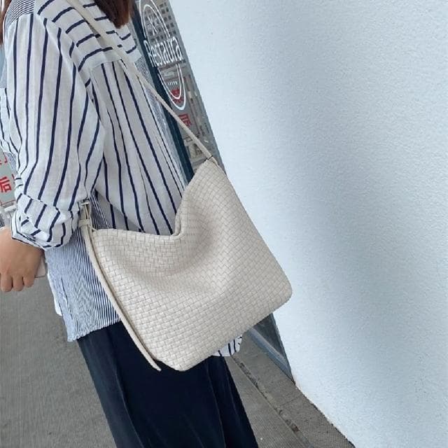 【巴黎精品】情人節禮物 現貨+預購 側背包皮革肩背包編織質感斜背百搭女包包4色a1bh16